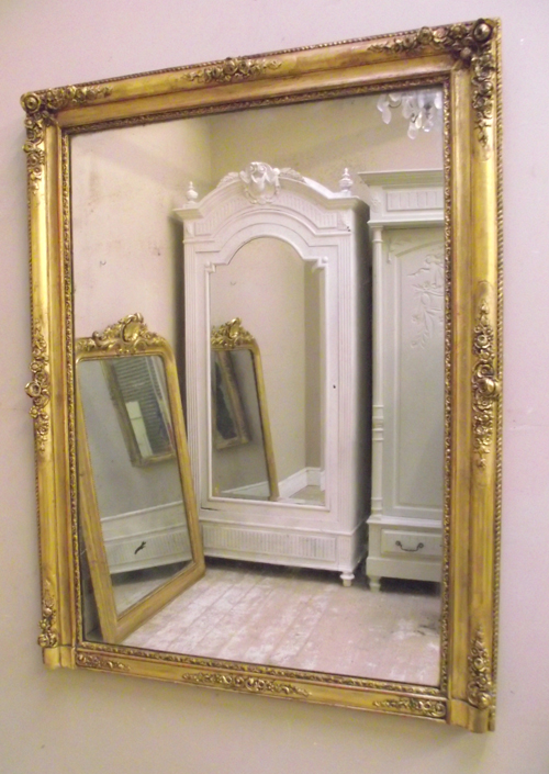 french antique rectangular mirror